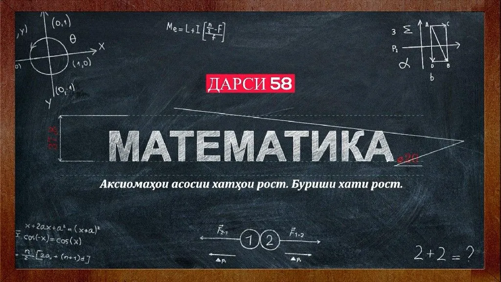 58 Аксиомахои асосии хатхои рост. Буриши хати рост